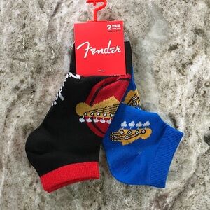 Fender Men's Black and Blue Casual Guitar Socks - 2 Pack